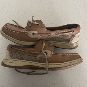 Tan Sperry TopSider Boat Shoes